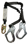 ProPlus 4' Elastic Dual Leg Shock Absorbing Lanyard w/ Oversized Alum Hooks
